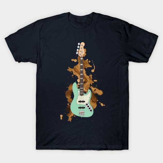 J-style Bass Guitar Surf Green Color T-Shirt by nightsworthy